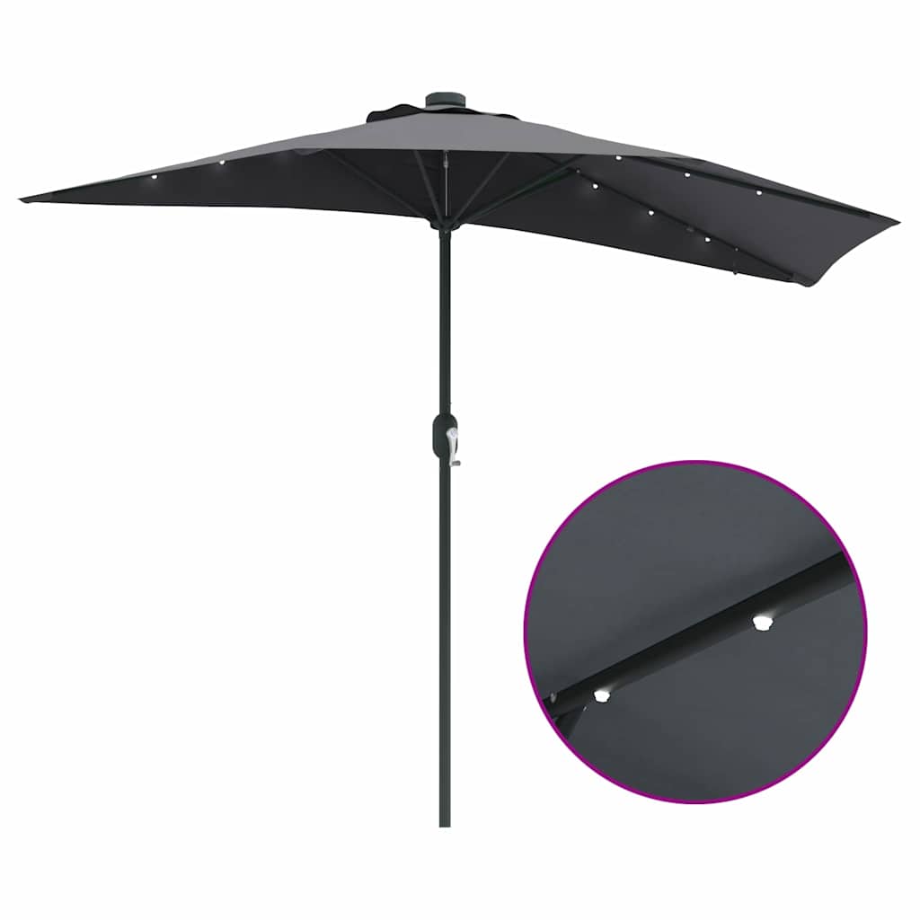 Garten-Sonnenschirm Sand 294 x 150 x 223 cm Polyester und Stahl