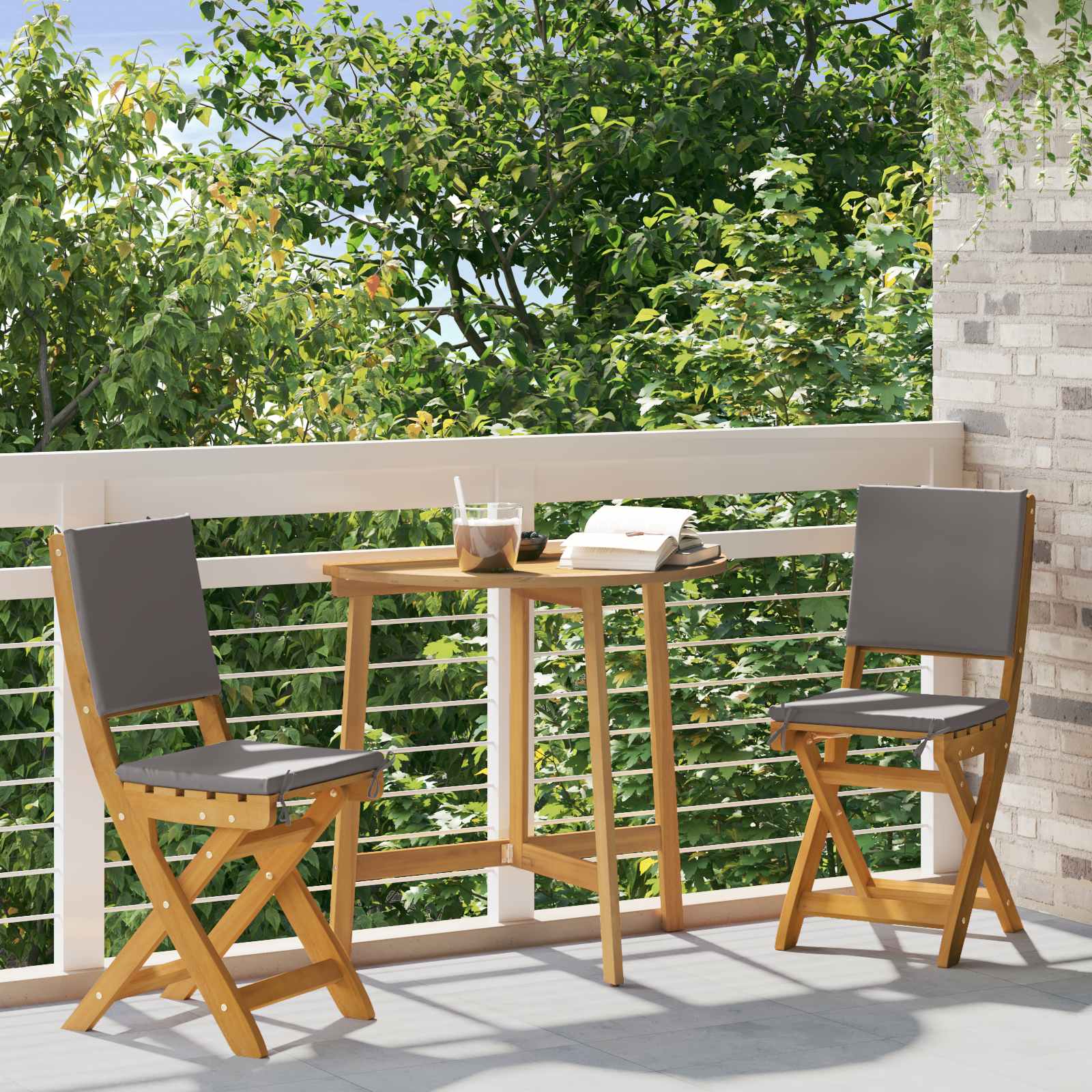 Außen Bistro-Stühle 6 pcs Natur Massivholz Akazie