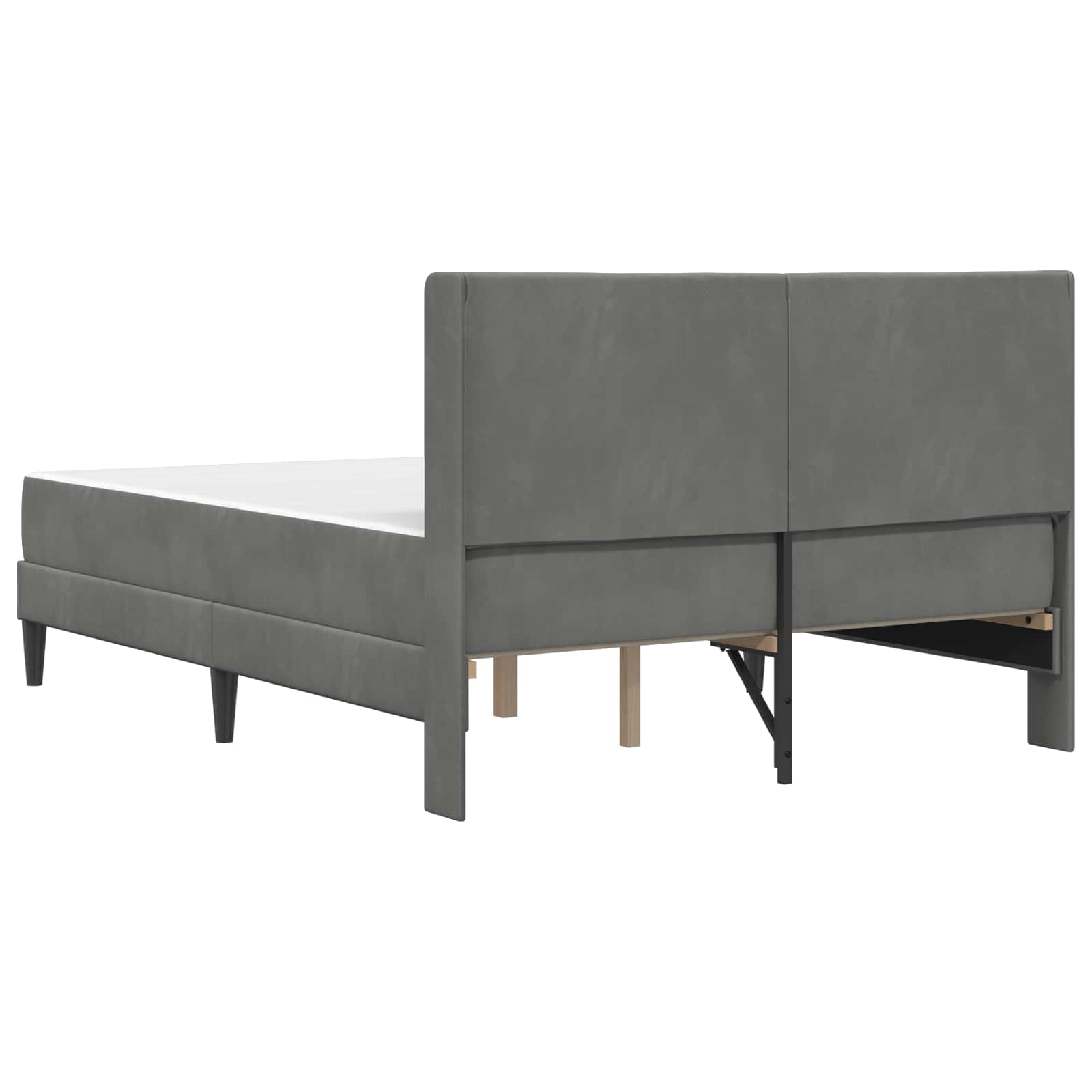 Bettgestell mit Matratze mit Kopfteil Hellgrau 80 x 200 cm Samt