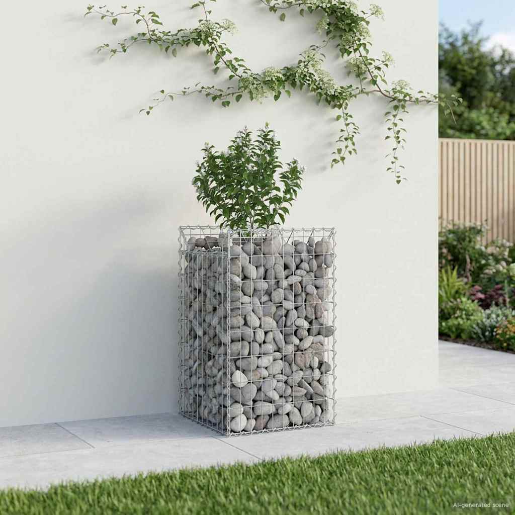 Gabionen-Hochbeet 2 pcs Silber