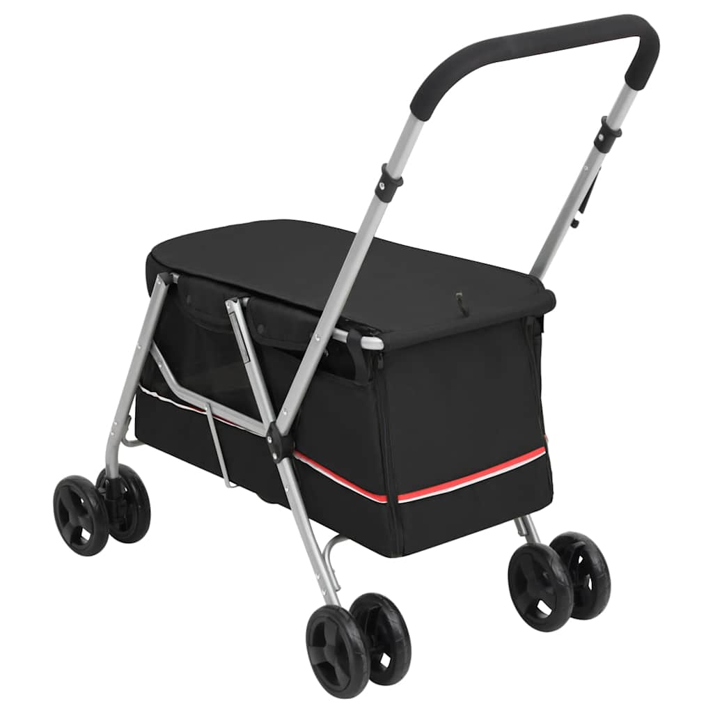 Hundewagen Faltbar Grau 100x49x96 cm Leinenstoff