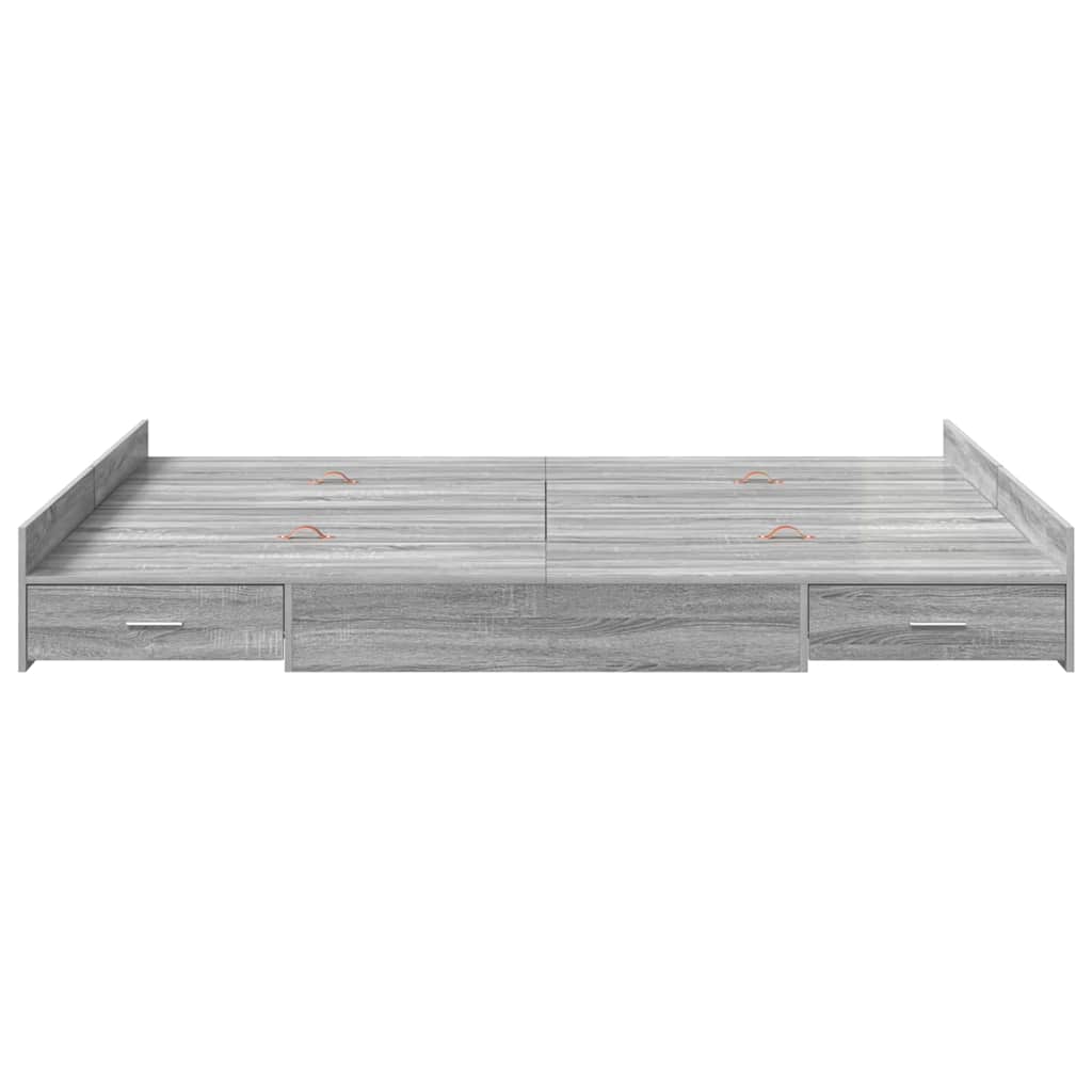 Aufbewahrungsbettgestell Weiß 200 x 200 cm Holzwerkstoff
