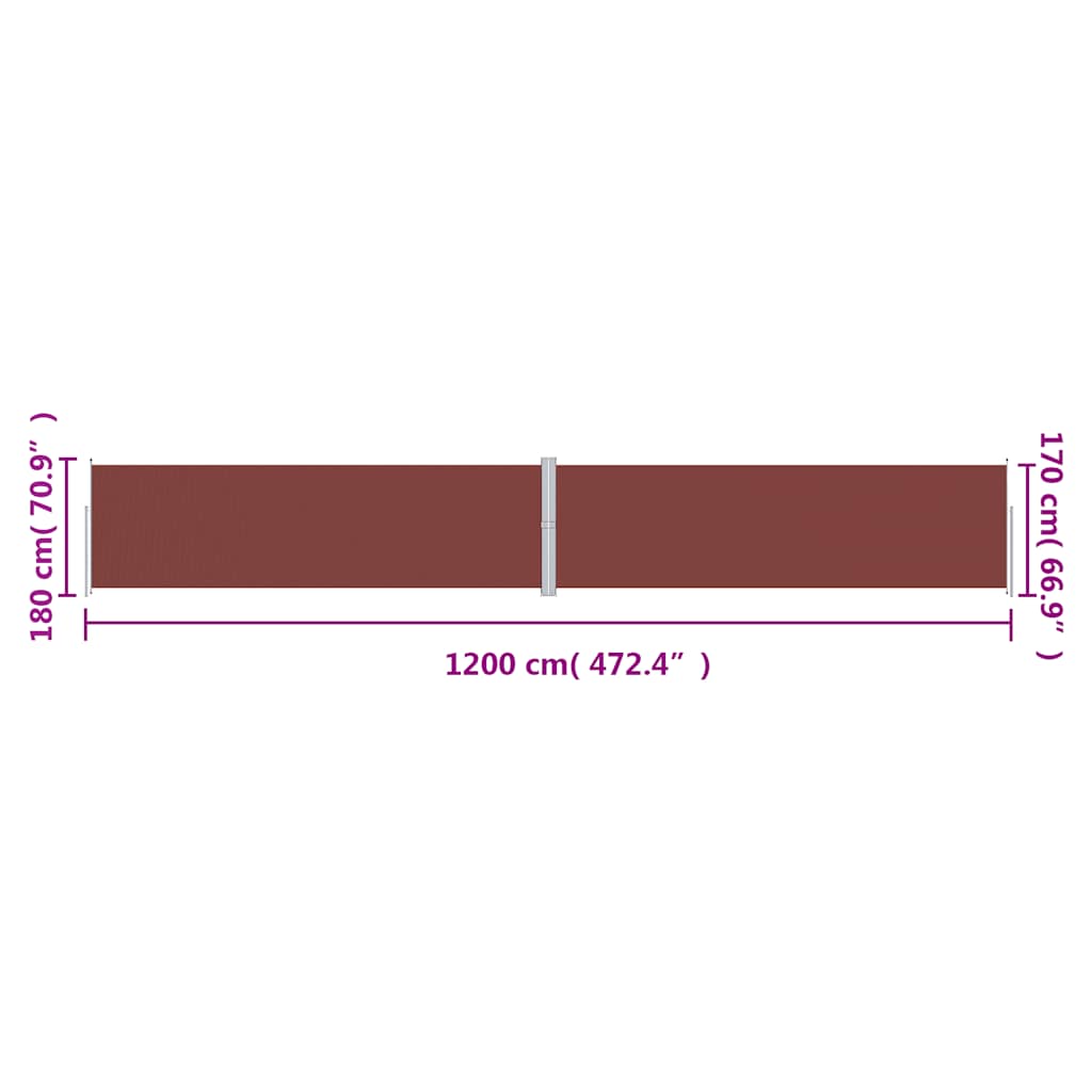 Ausziehbare Seitenmarkise 160×600 cm Braun