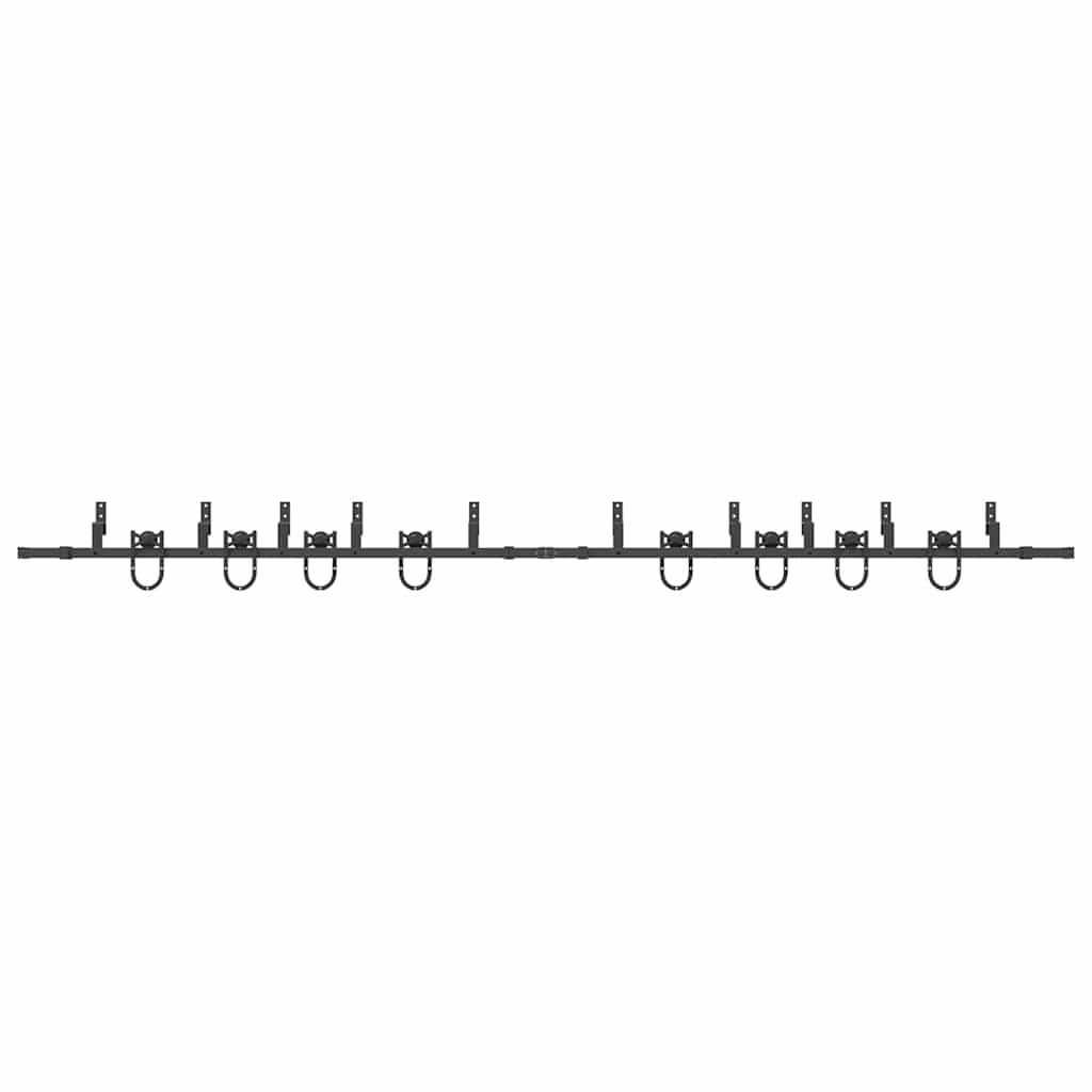 Schiebetürbeschlag-Set 183 cm Stahl Schwarz
