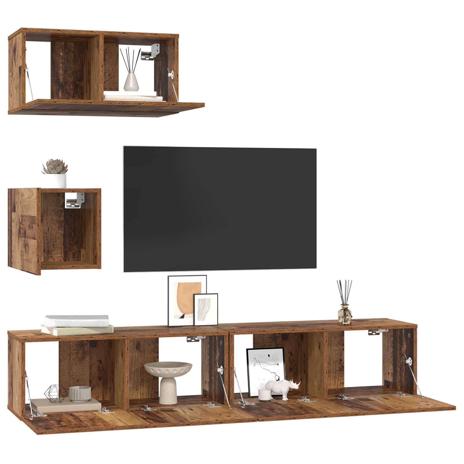 4-tlg. TV-Schrank-Set Sonoma-Eiche Holzwerkstoff