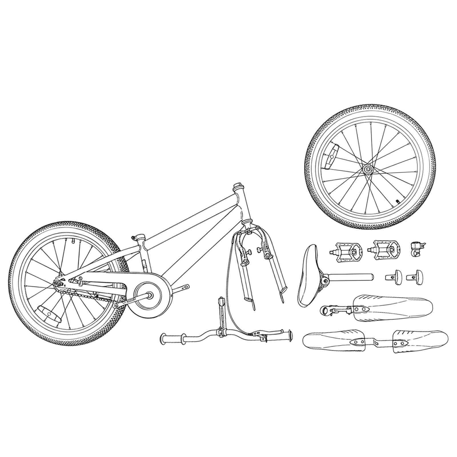Kinderfahrrad 12 Zoll für 2-4 Jahre alt Gelb