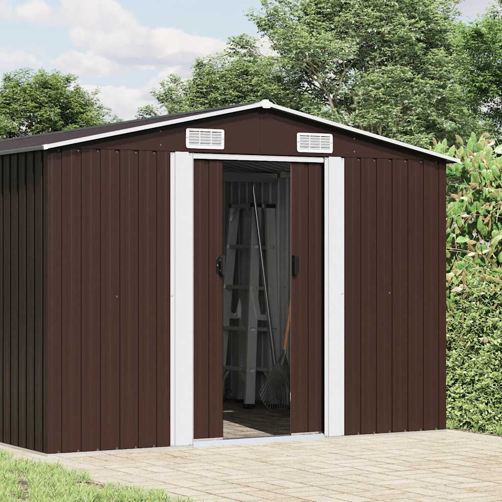 Gerätehaus Grau 257x990x181 cm Verzinkter Stahl