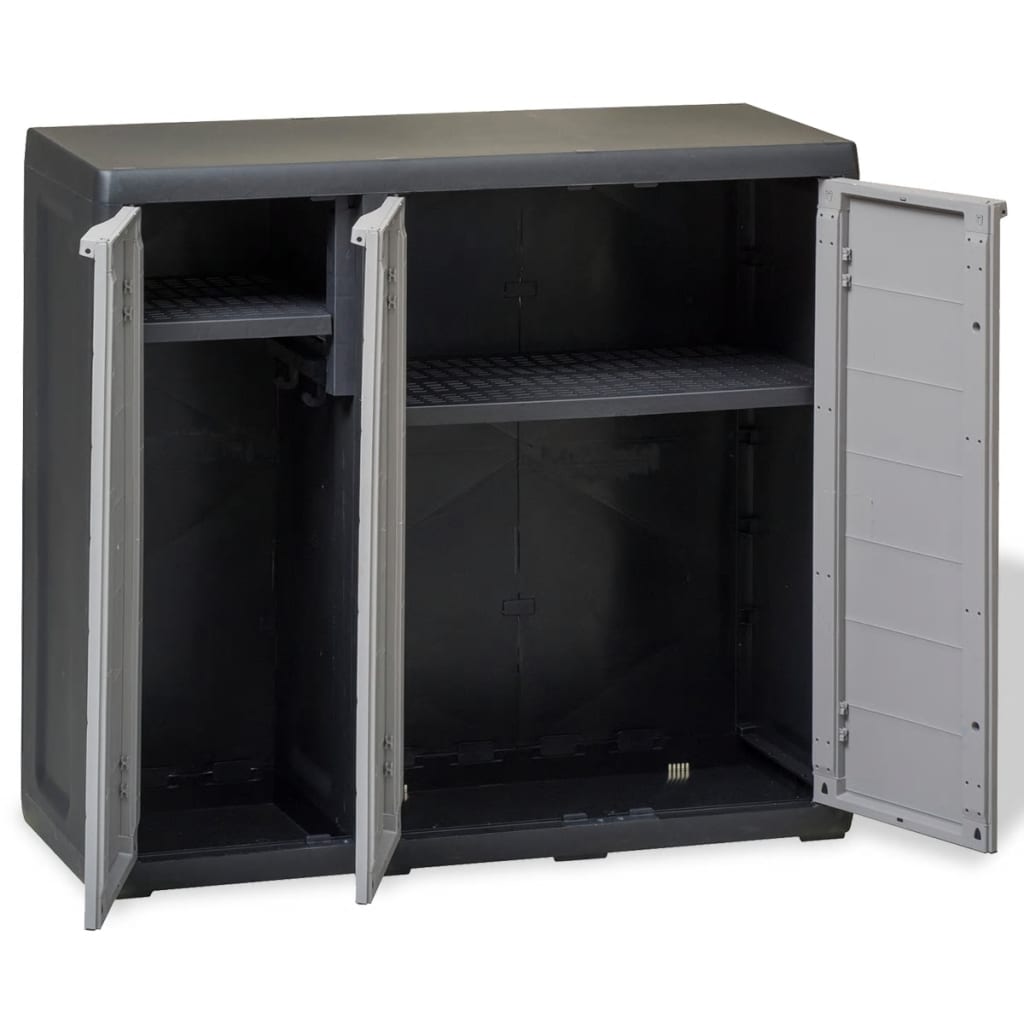 Gartenschrank mit 4 Böden Schwarz