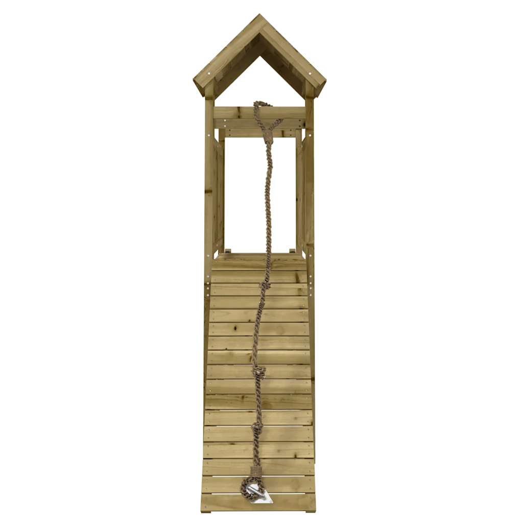 Spielturm mit Kletterwand Massivholz Kiefer