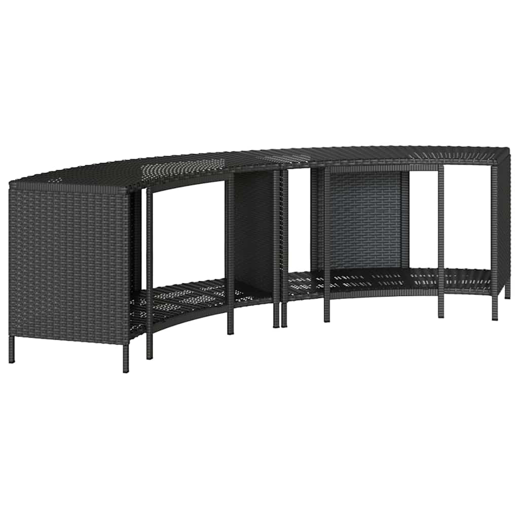 Outdoor-Regale für Whirlpool 2 Stk. Grau Poly Rattan