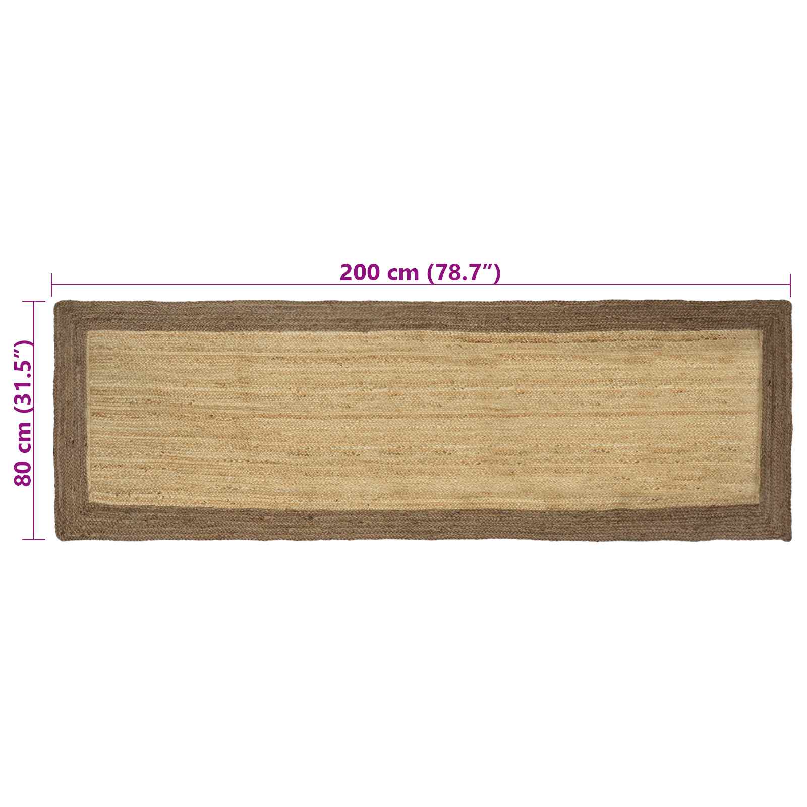 Bereichsteppiche Grau 60 x 110 cm Jute