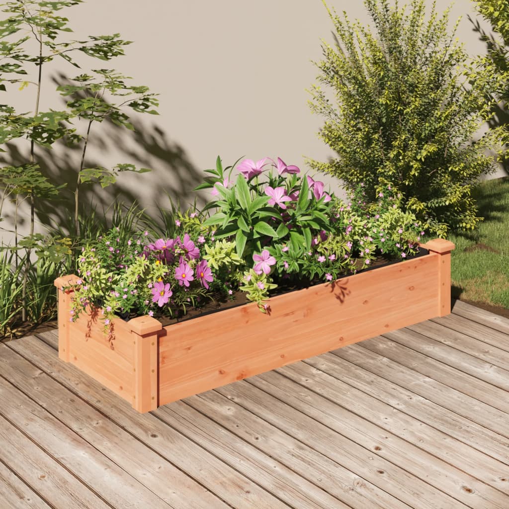 Hochbeet mit Einsatz Grau 120x45x25 cm Massivholz Tanne