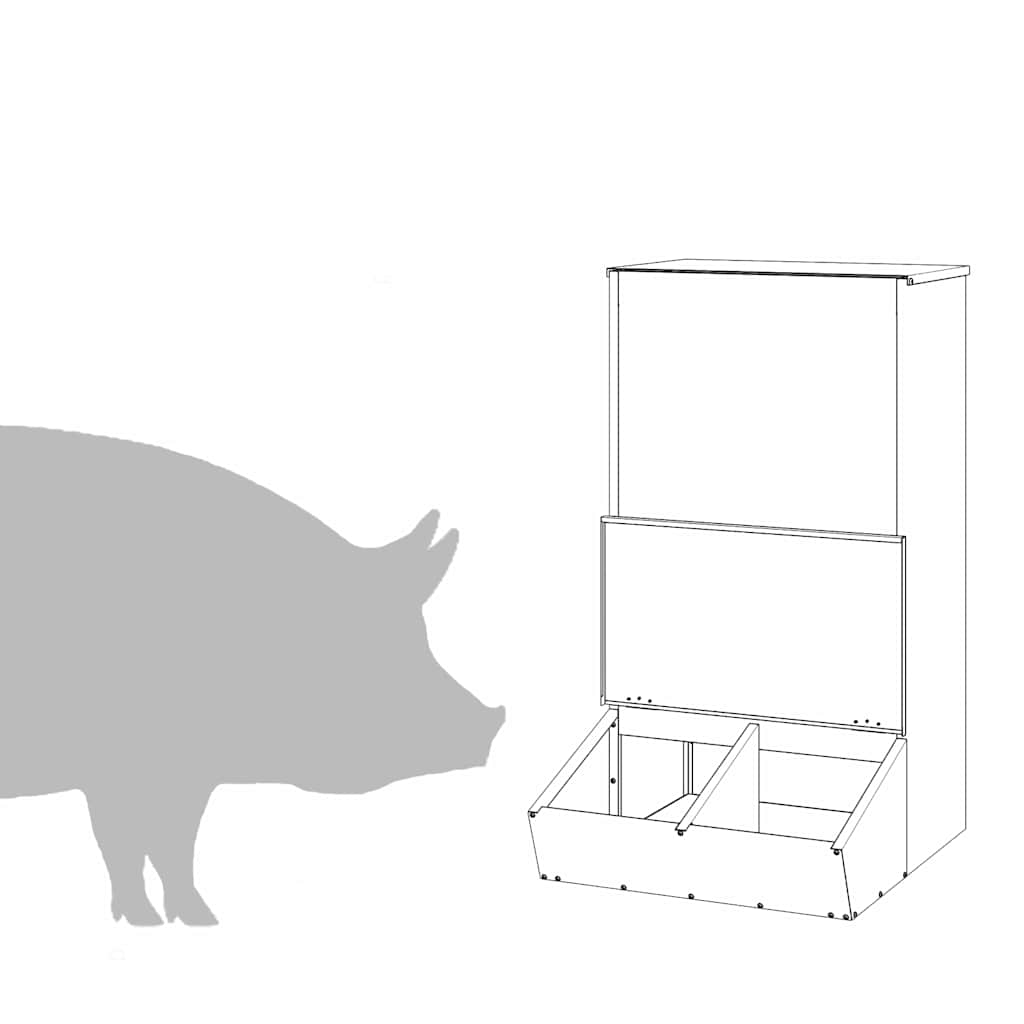 Schweinfutterspender Schwarz 55 x 38 x 76 cm