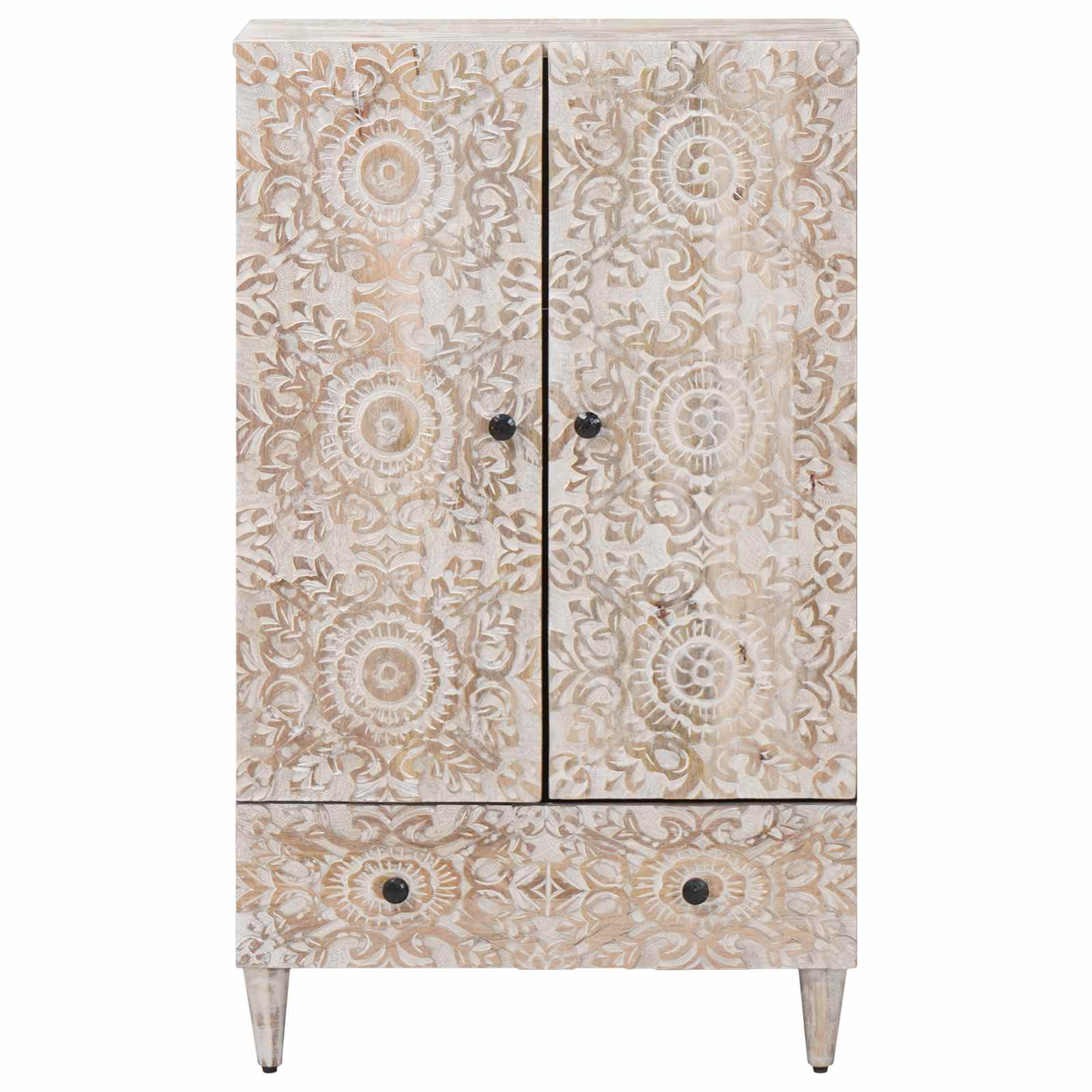 Hochschrank mit Regal Braun 60 x 33,5 x 100 cm Massivholz Mango