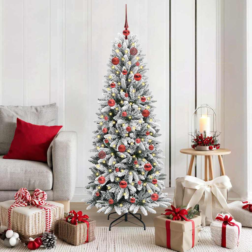 Künstlicher Weihnachtsbaum mit 150 LEDs mit Ständer Weiß 120 cm