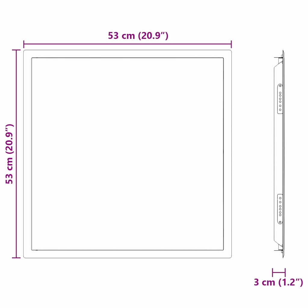 Zugangsklappe 2 pcs Weiß 23 x 23 x 3 cm Stahl