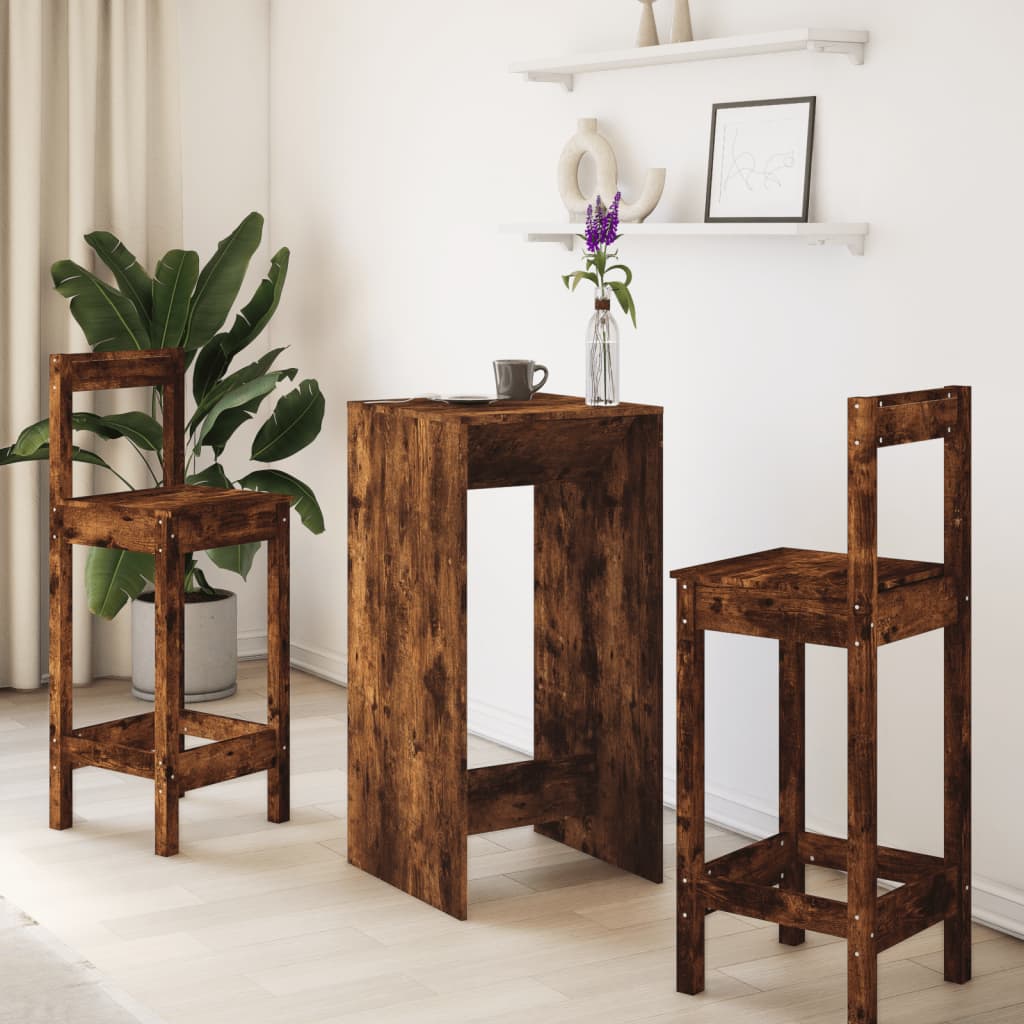 Bartisch Schwarz Eichen-Optik 102 x 50 x 103,5 cm Holzwerkstoff