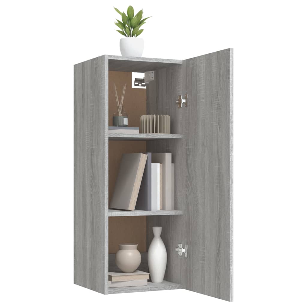 Wandschrank Betongrau 34,5x34x90 cm Holzwerkstoff