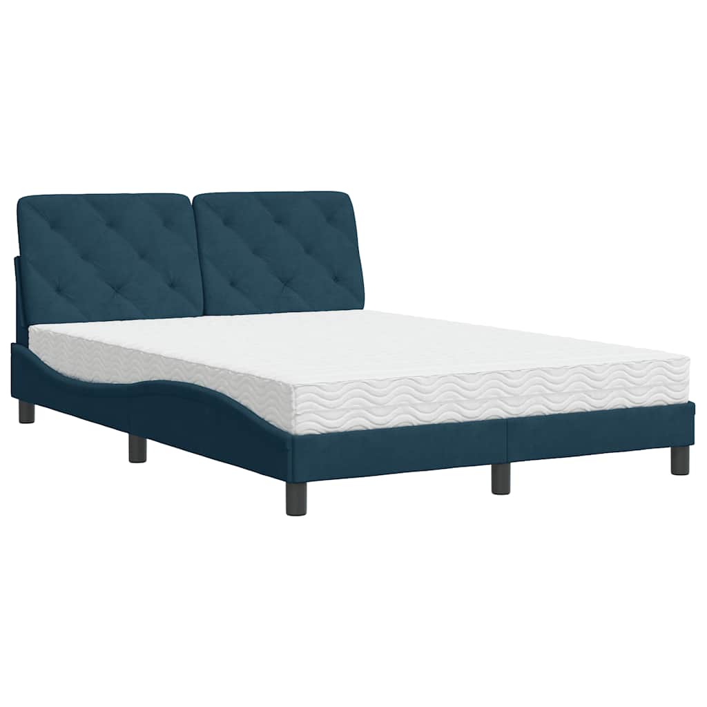 Bett mit Matratze Hellgrau 80x200 cm Samt