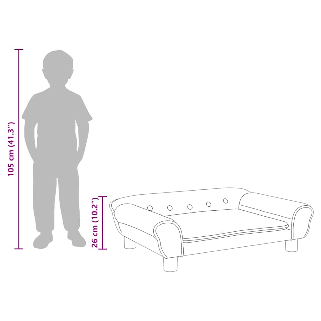 Kindersofa Blau 100x50x26 cm Samt