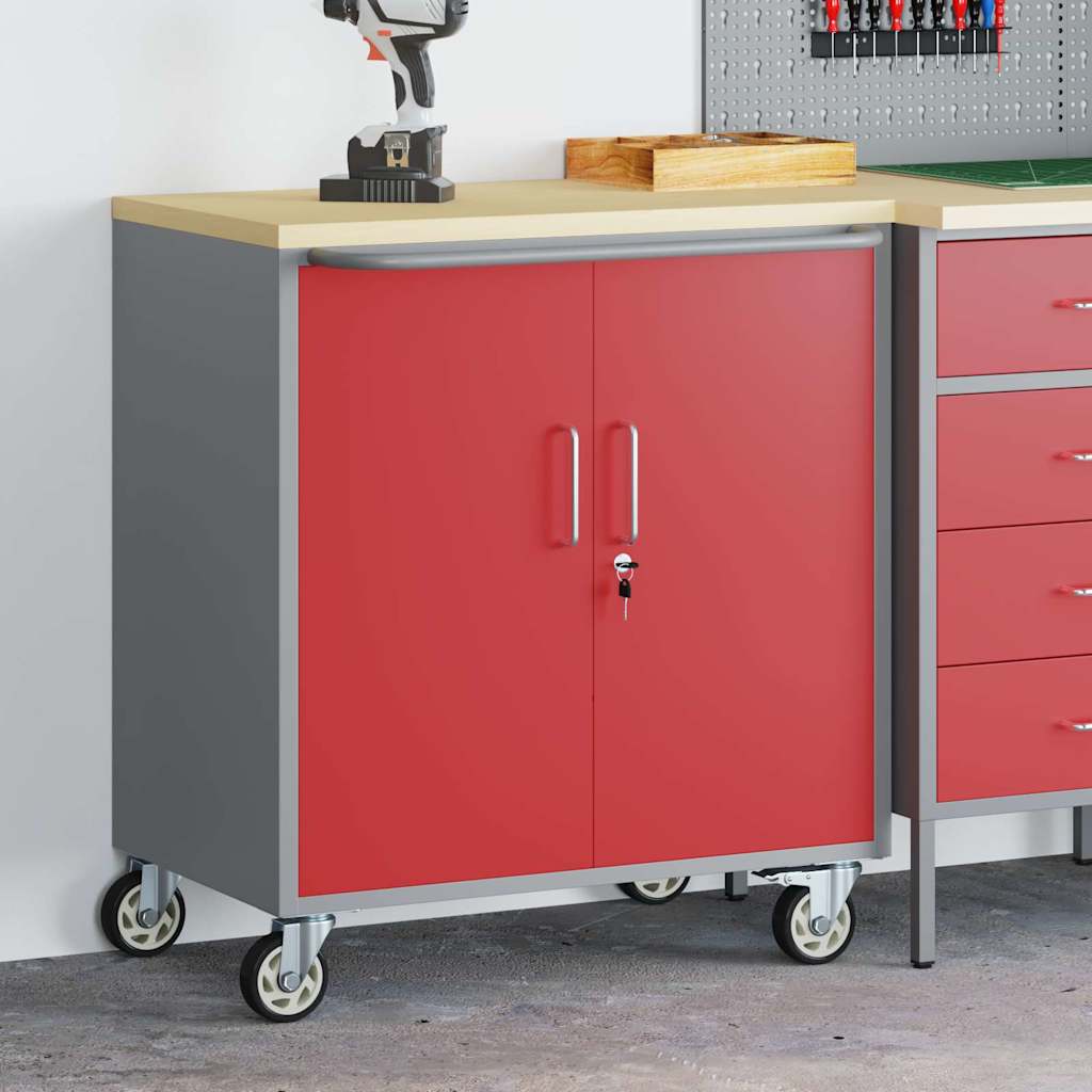 Trolley Rolling Workbench Schwarz und Grau 75 x 45 x 85 cm