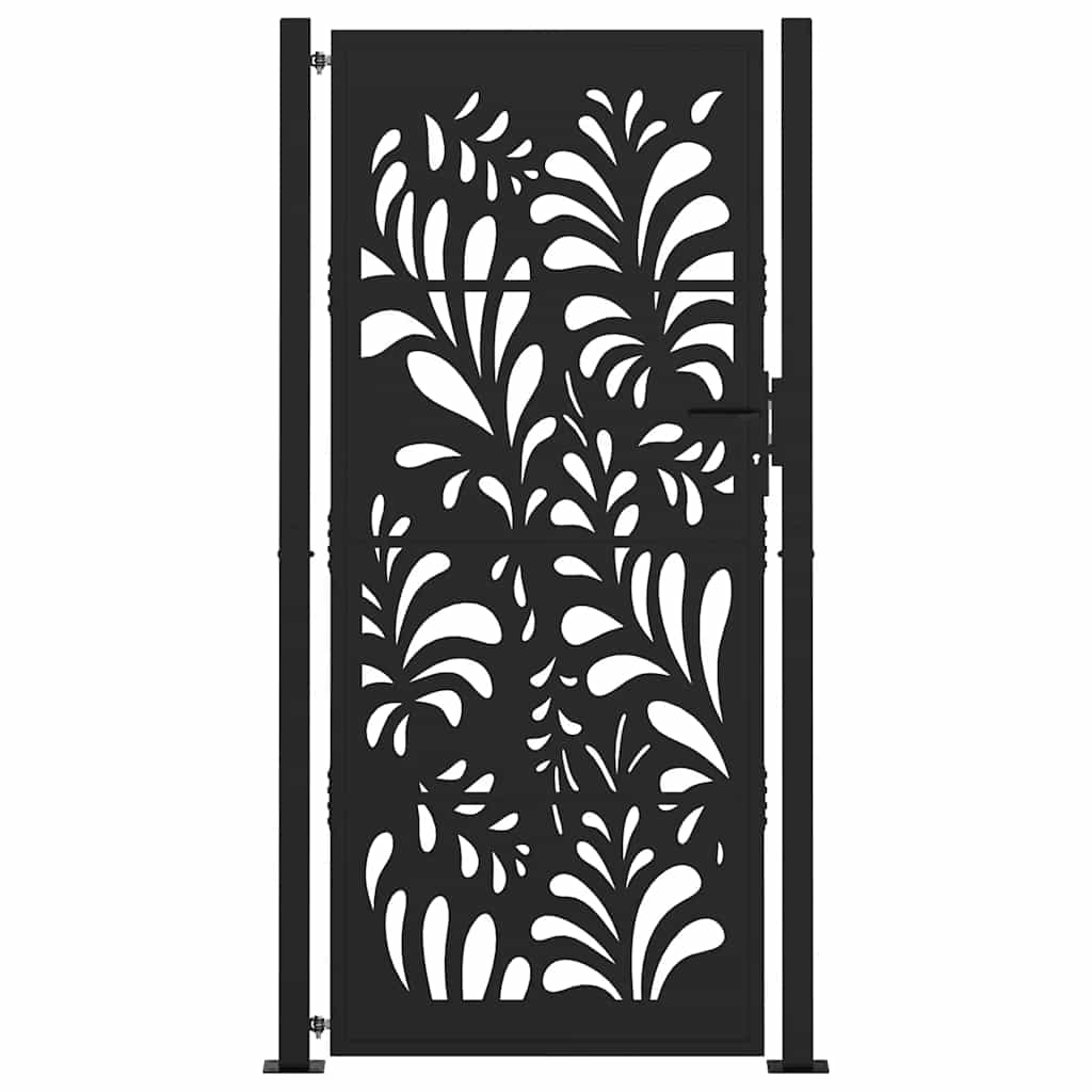 Gartentor Schwarz 100x100 cm Stahl Lichtdesign