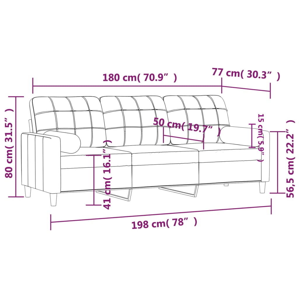 2-Sitzer-Sofa mit Zierkissen Braun 120 cm Stoff