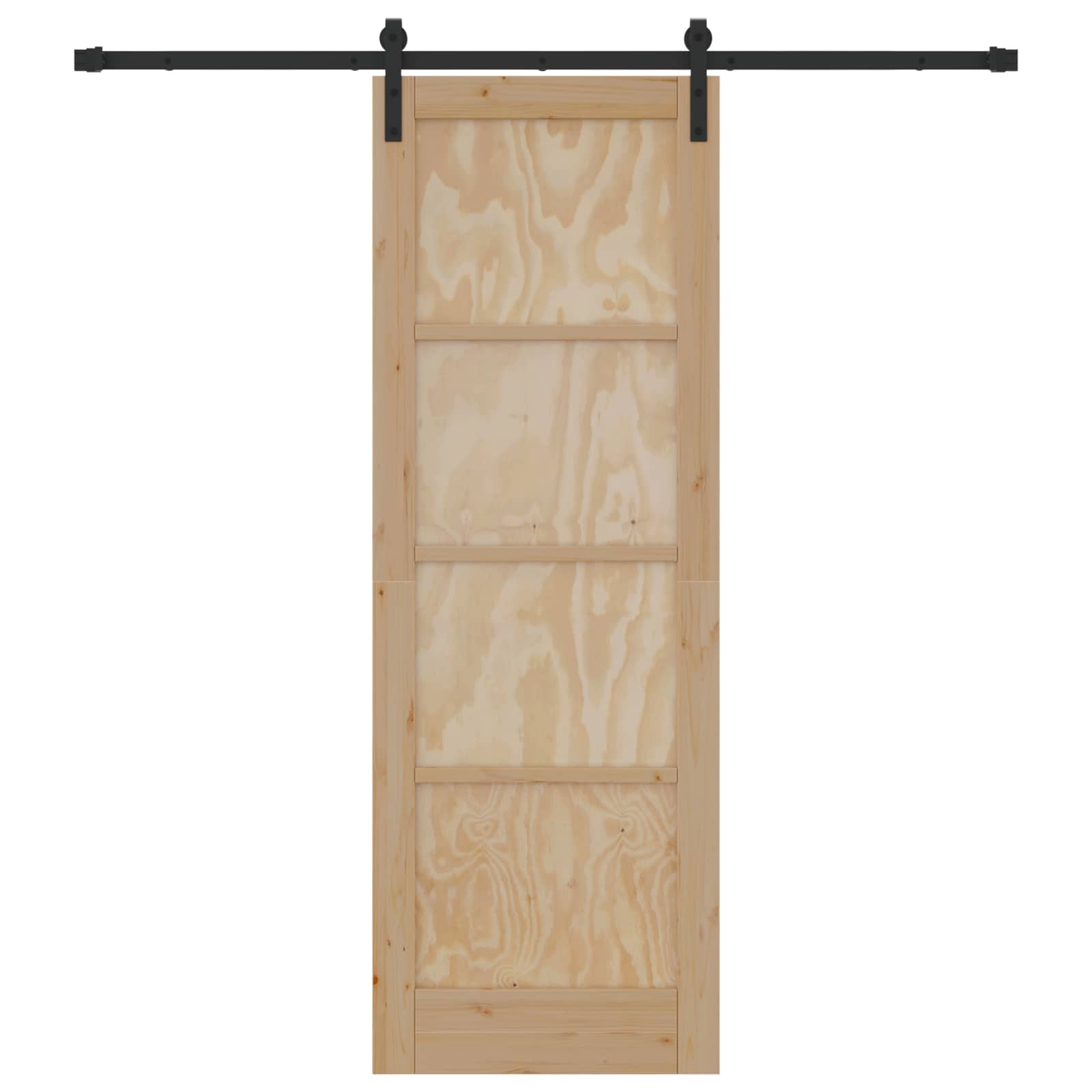 Schiebetür Natürlich und Schwarz 61 x 198,5 cm