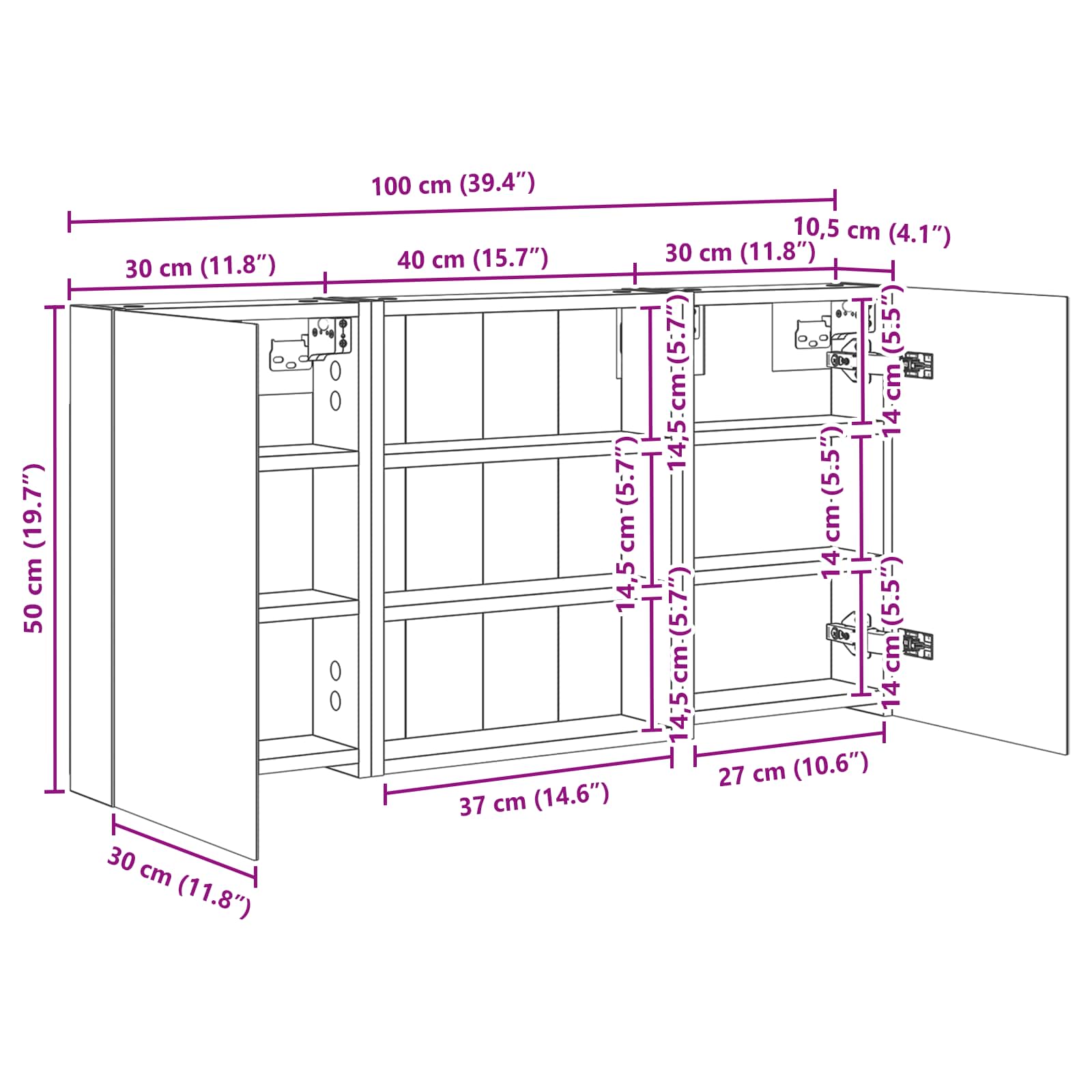 Badezimmerschrank-Set 3 pcs 80 x 10,5 x 50 cm Holzwerkstoff