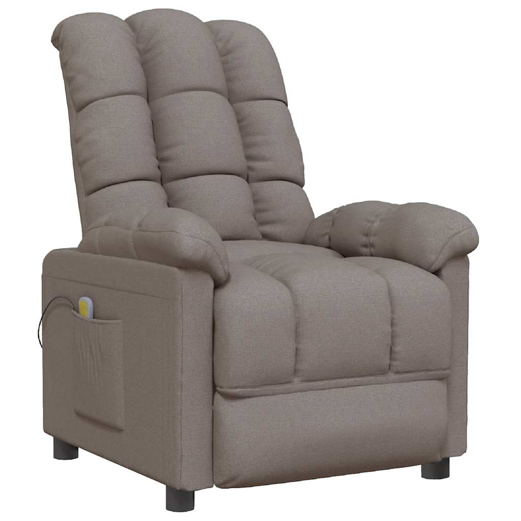 Massagesessel Hellgrau Stoff