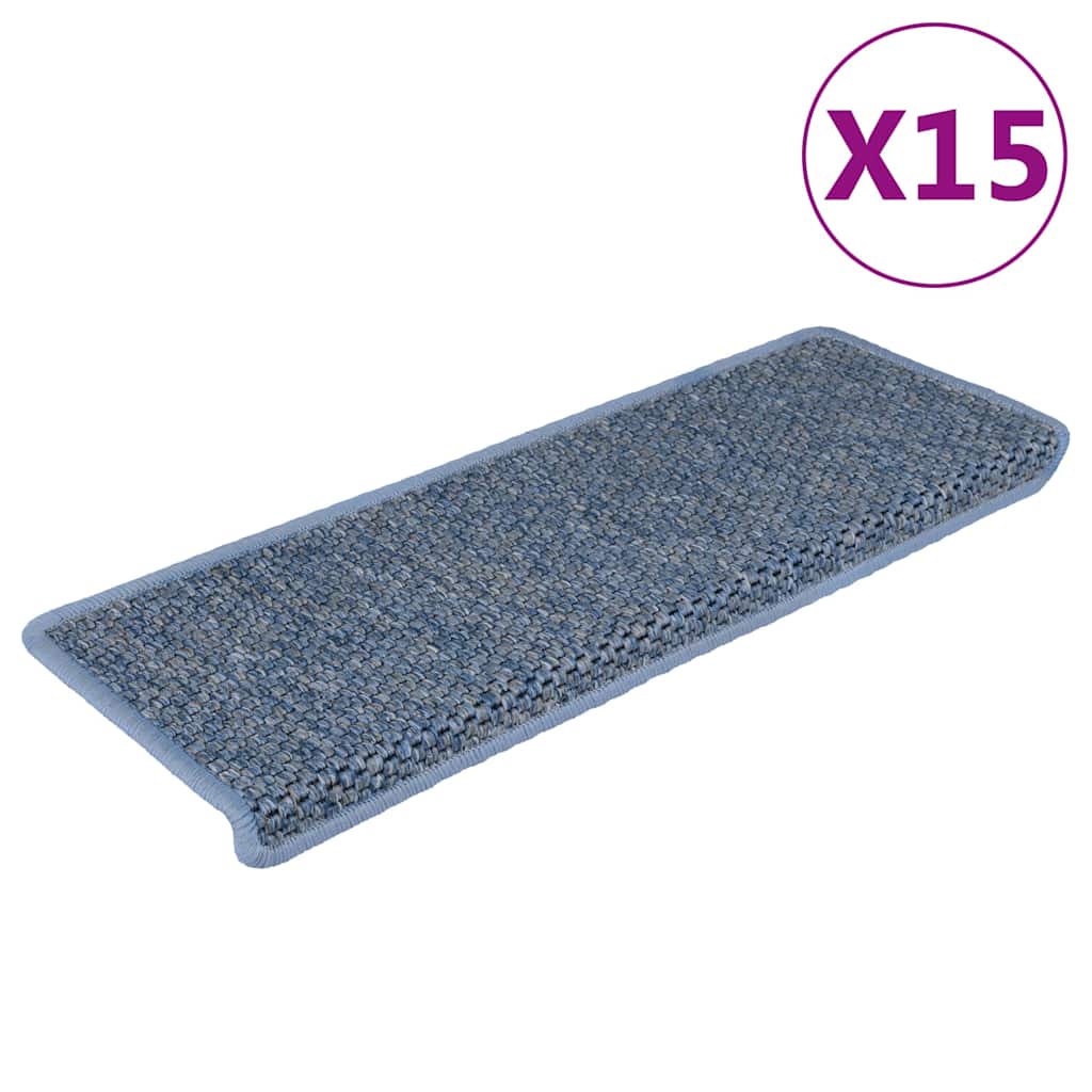 Treppenmatten Selbstklebend Sisal-Look 15 Stk. 65x21x4 Platina