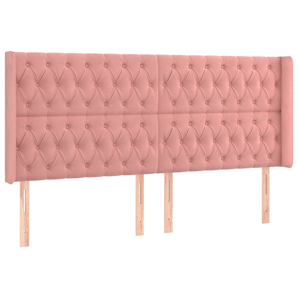 Kopfteil mit Ohren Dunkelblau 93x16x78/88 cm Samt