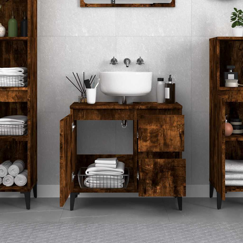 Badschrank Weiß 65x33x60 cm Holzwerkstoff