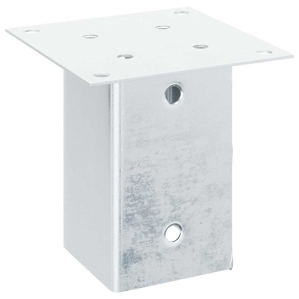 Pfostenträger Quadratisch 4Stk. Silber 46x46mm Verzinkter Stahl