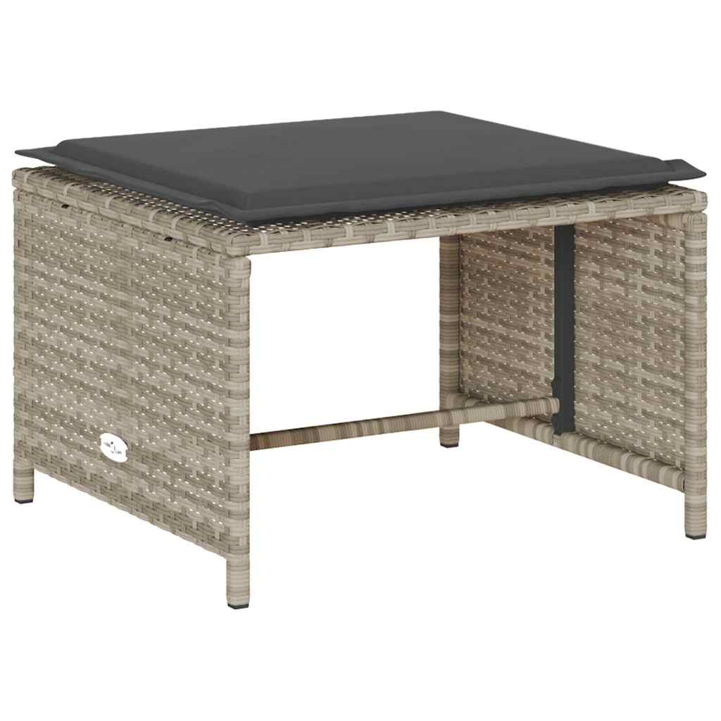 5-tlg. Garten-Sofagarnitur Kissen Stapelbar Schwarz Poly Rattan