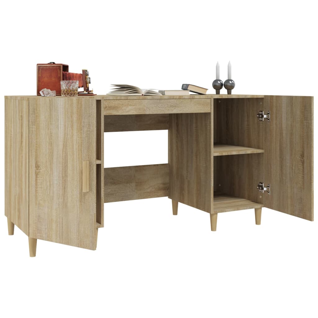 Schreibtisch Weiß 140x50x75 cm Holzwerkstoff