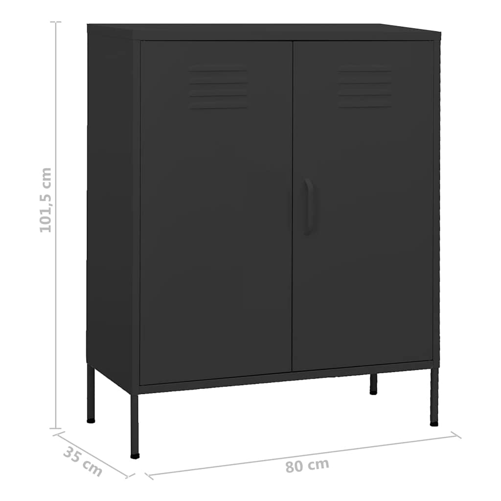 Beistellschrank Olivgrün 80x35x101,5 cm Stahl