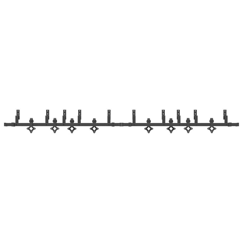 Schiebetürbeschlag-Set 152,5 cm Stahl Schwarz