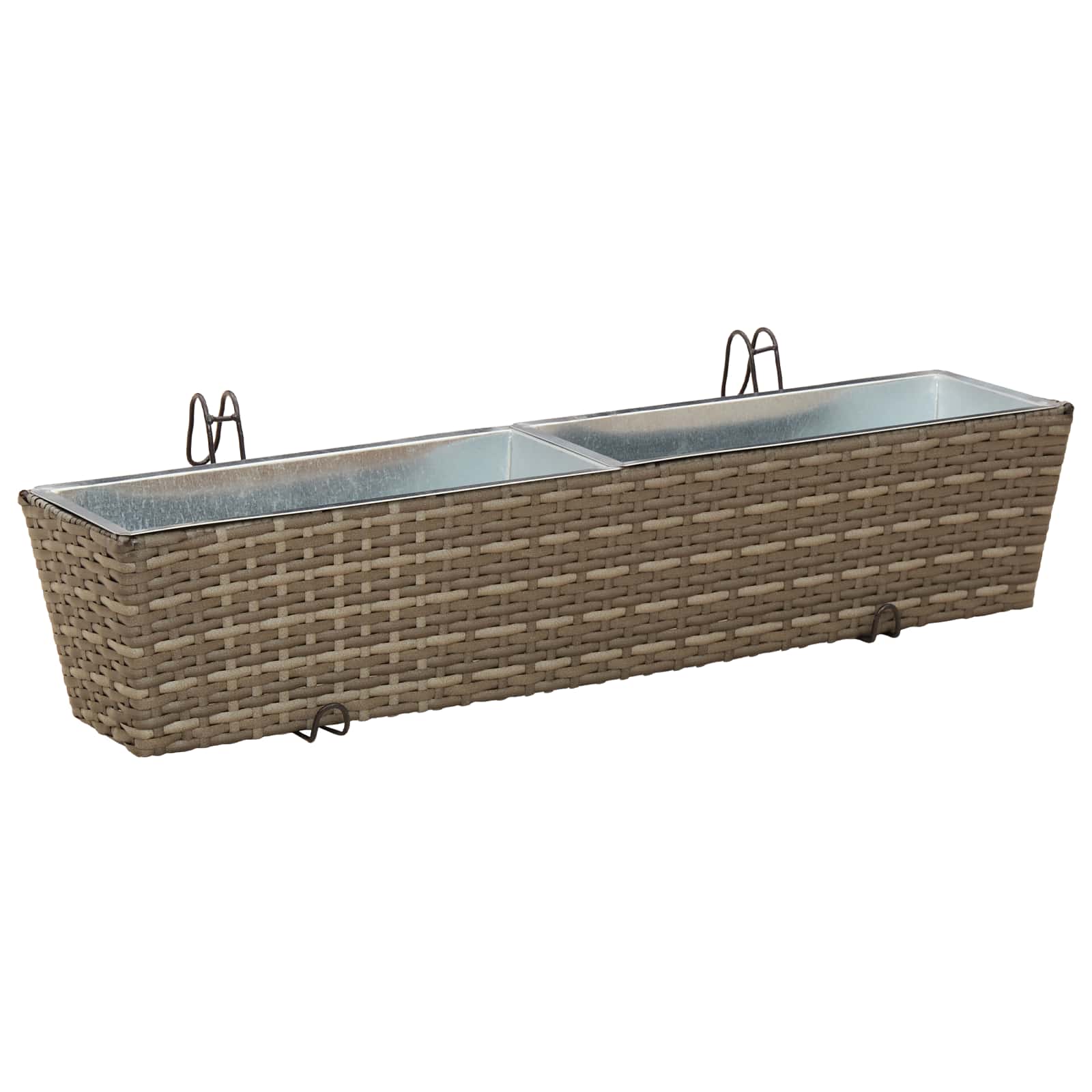 Balkon 2 pcs Schwarz 50 x 17 x 17 cm Metall