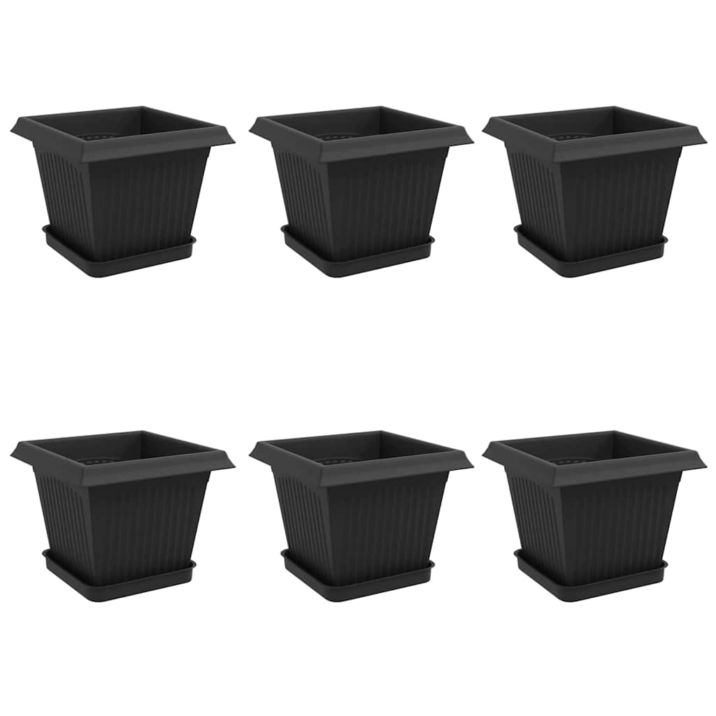 Blumentöpfe 6 pcs Ziegelrot 20 x 20 x 16 cm Kunststoff
