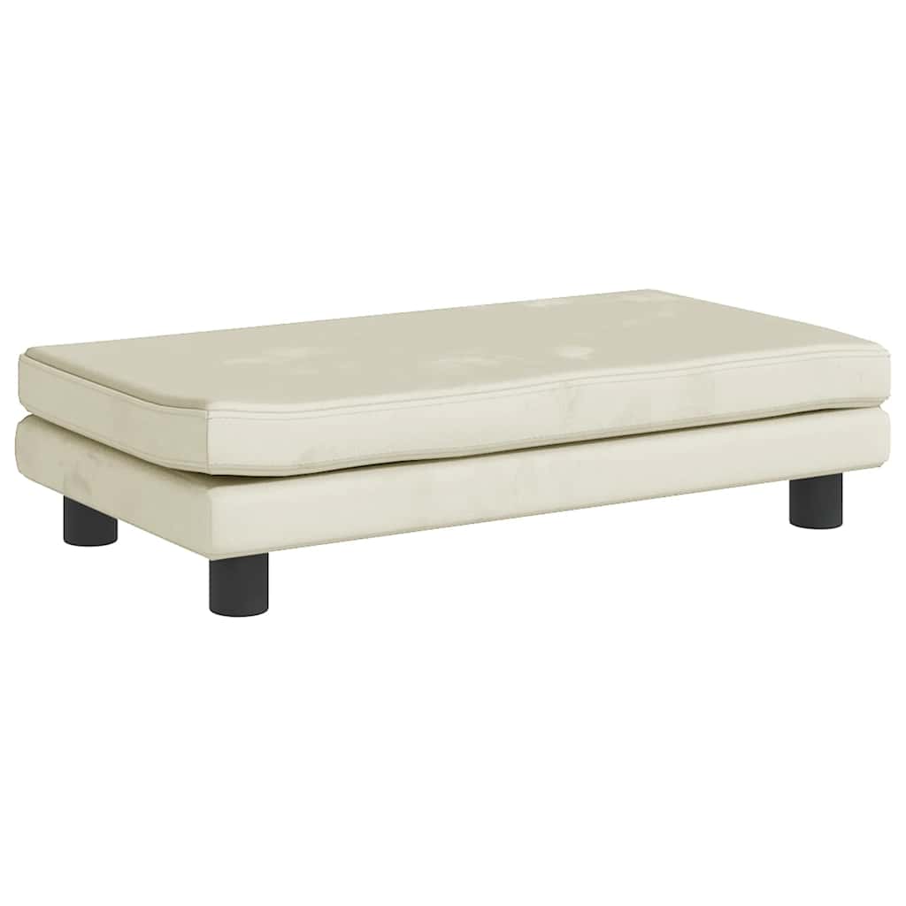 Kindersofa mit Hocker Blau 100x50x30 cm Samt