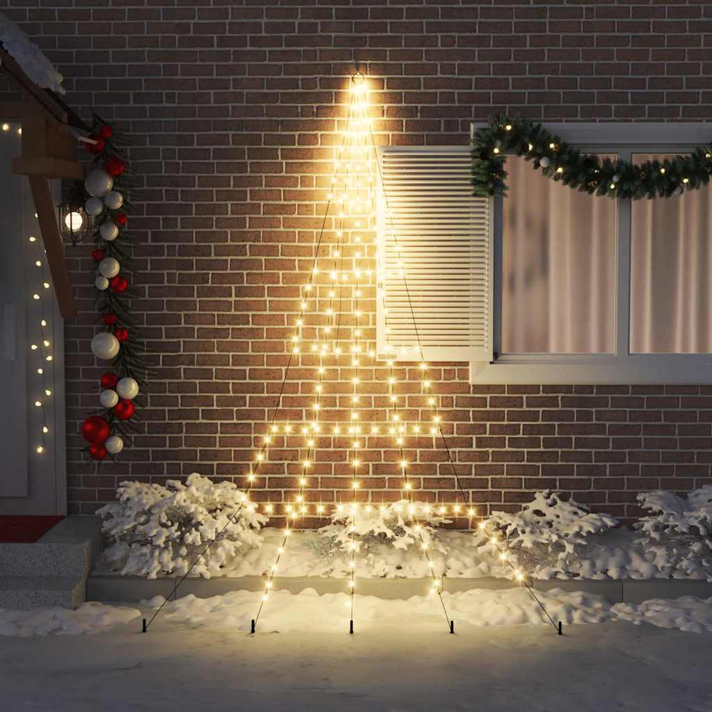 LED Weihnachtsbaum mit Erdspießen Warmes Weiß 182 cm Metall