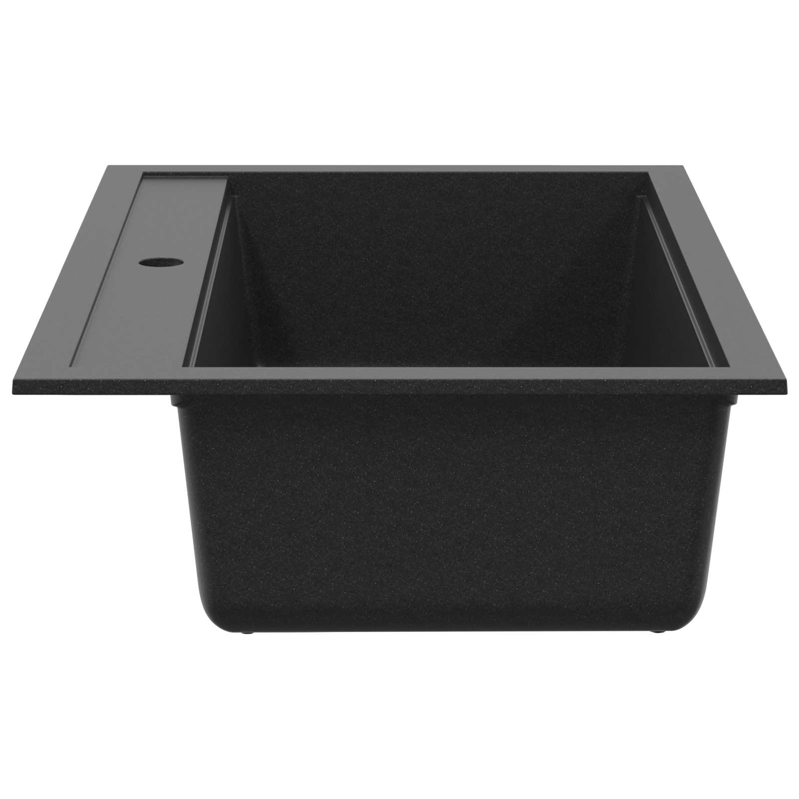 Granitspüle Einzelbecken Schwarz