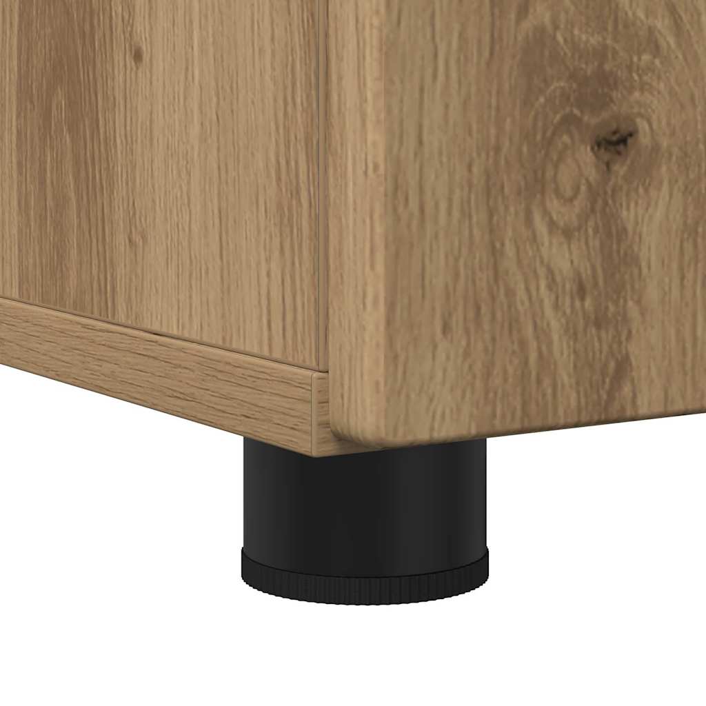 Badezimmermöbel-Set mit Tür 3 pcs Weiß Holzwerkstoff & Metall