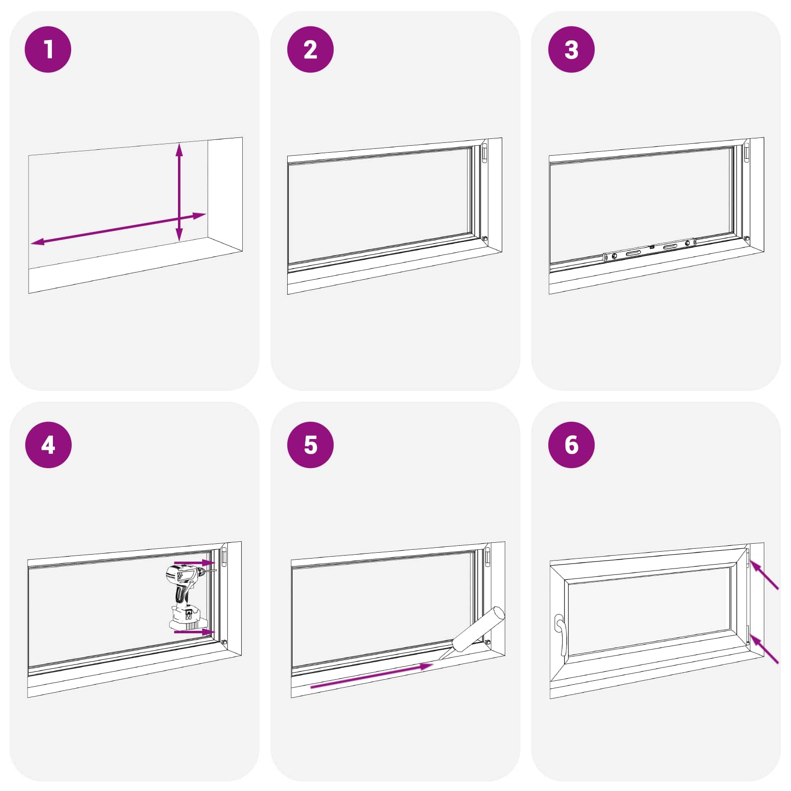 Kellerfenster RISOR 50 x 50 cm PVC und Glas Weiß