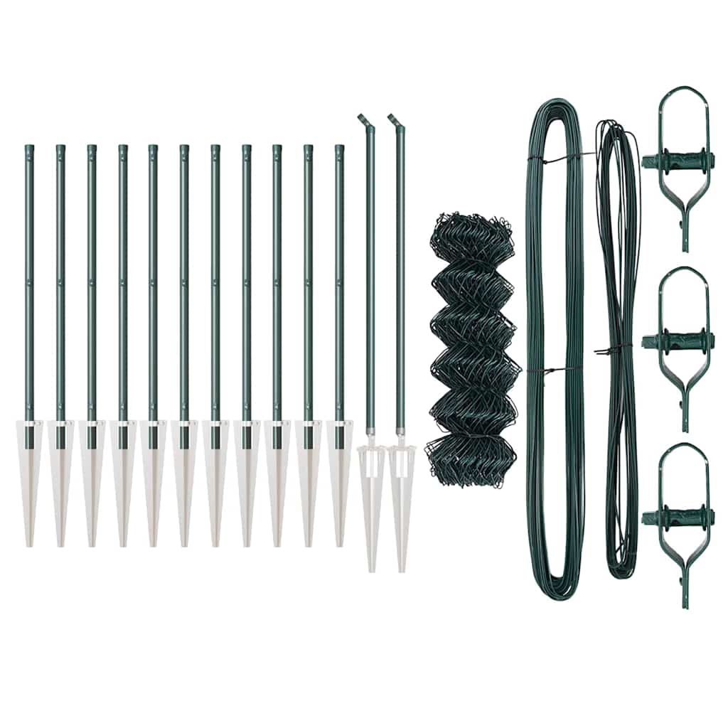Outdoor Kettenglied-Zaun Erdfixierung 10 x 0,4 m Grün Netz
