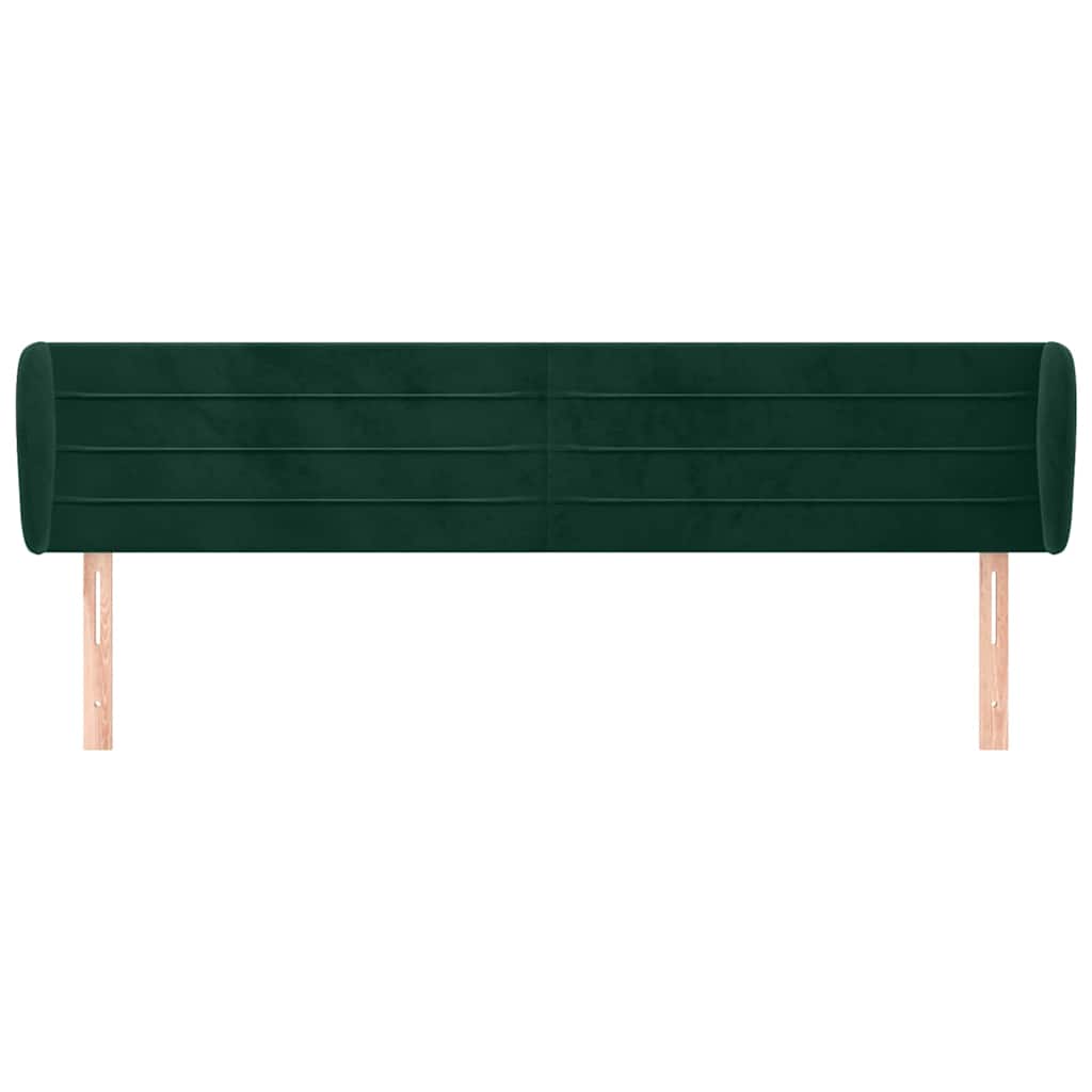 Kopfteil mit Ohren Dunkelblau 203x23x118/128 cm Samt