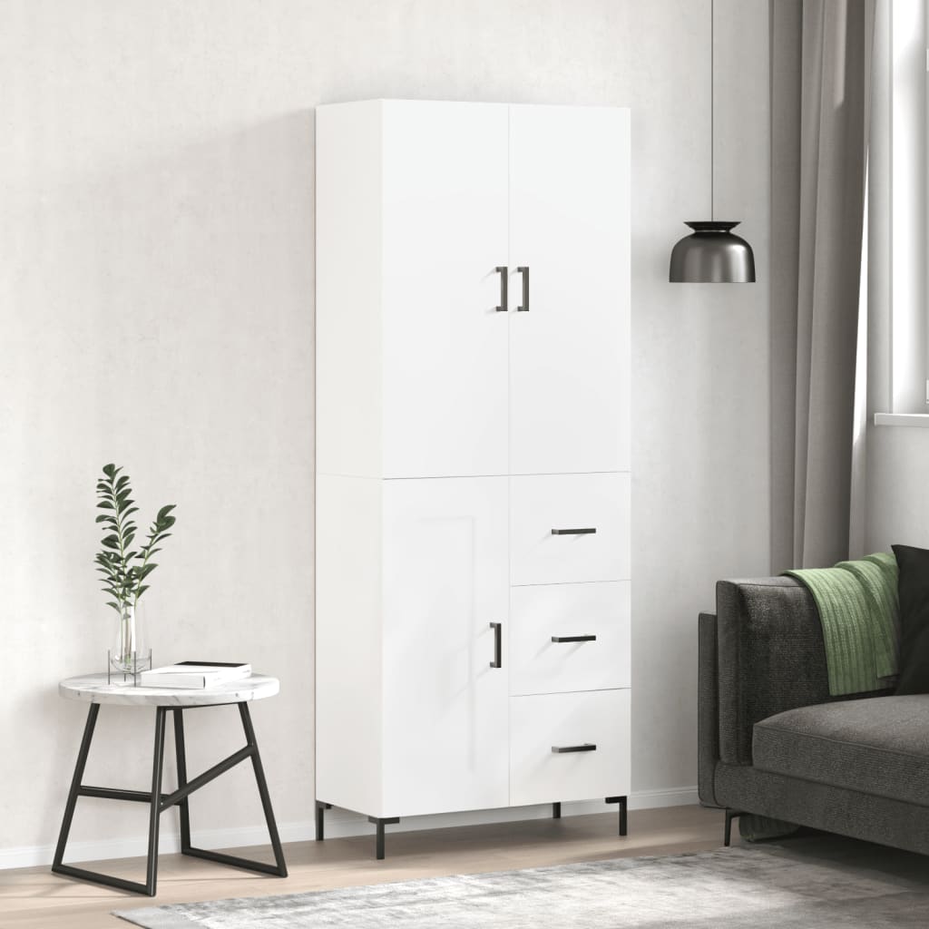 Highboard Betongrau 69,5x34x180 cm Holzwerkstoff