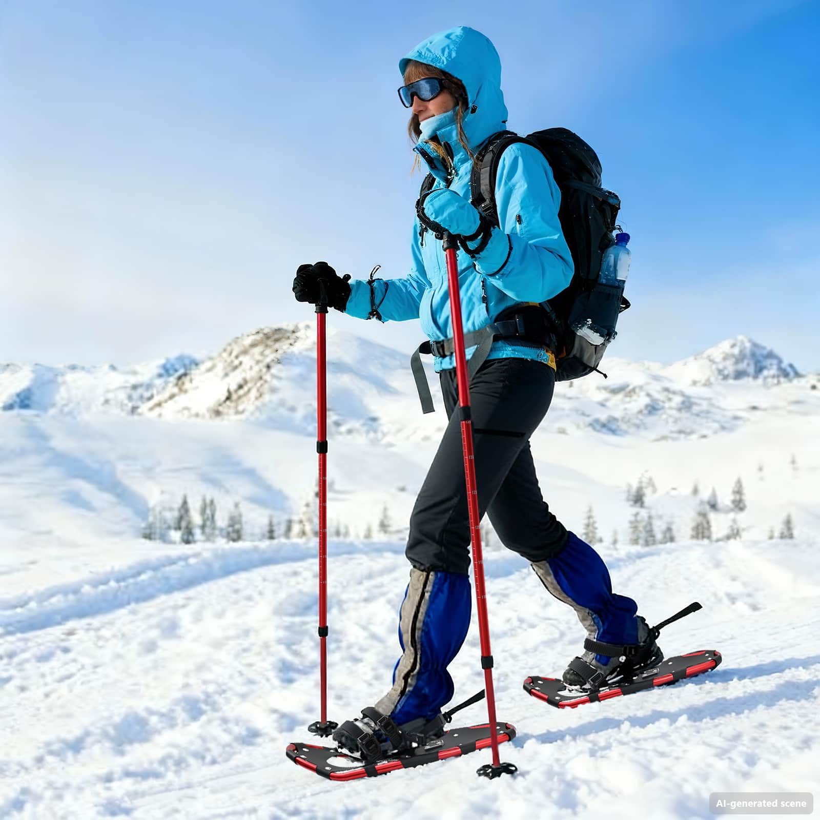 3 in 1 Schneeschuhe Silber und Schwarz 53,5 x 21 cm