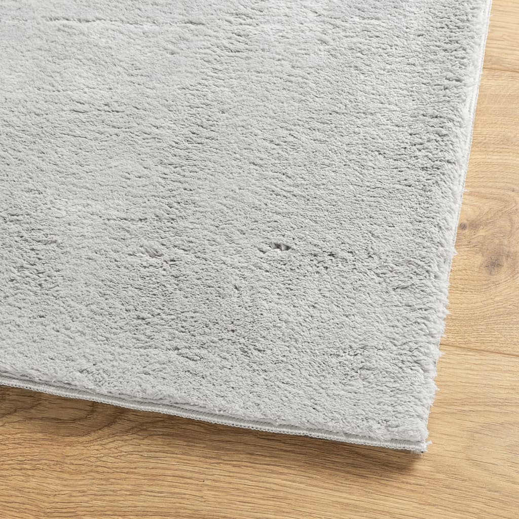 Teppich HUARTE Kurzflor Weich und Waschbar Anthrazit 60x110 cm